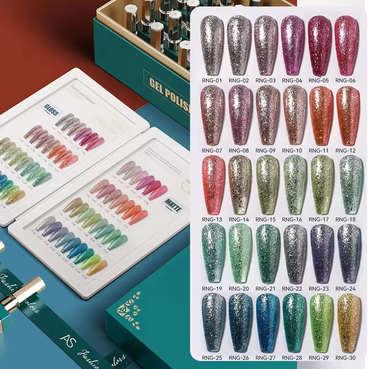 2024 China AS gel nail polish set colors candy cat eye glitter pink wholesales nail supplies nude UV gel nail polish set