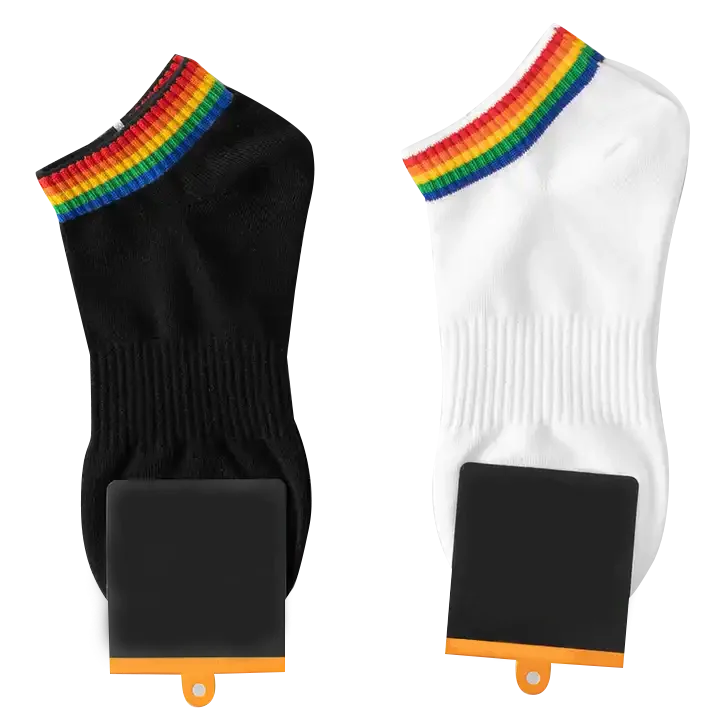 High quality breathable short pride loafer socks rainbow stripped no show socks summer