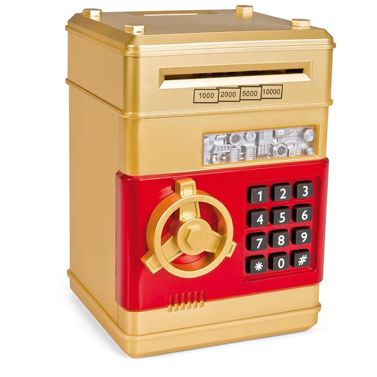 Electronic Auto-rolling Money with Password Safe  Coins Cash ATM Mini Creative Painted Piggy Bank Montessori Children Toy