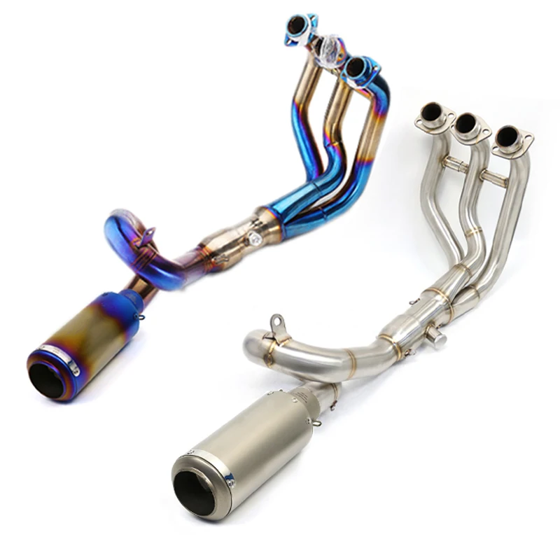 Titanium Motorcycle full mt 09 exhaust system tracer Exhaust Pipe Bend Pipe with Muffler For Yamaha MT09 FZ09 XSR900 2014-2018