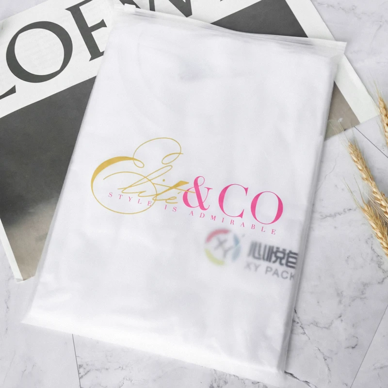 custom bags with logo plastic bag resealable printed frosted zipper zip lock packaging bags for clothing