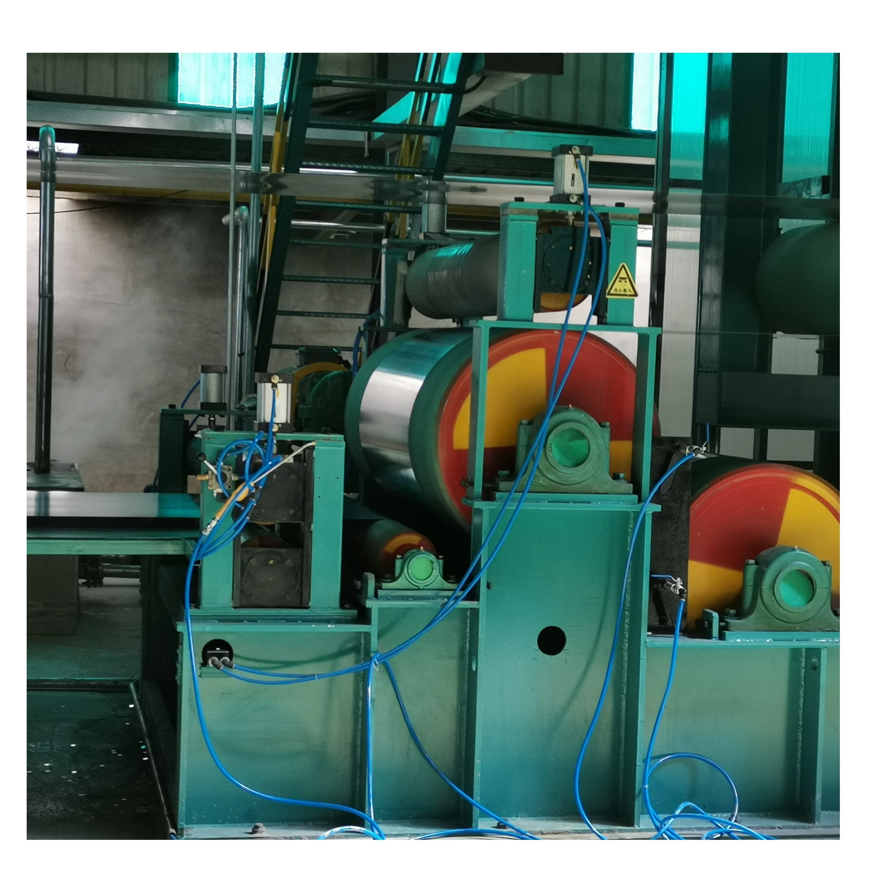 High efficiency coil coating line with double surface coater for galvanized steel