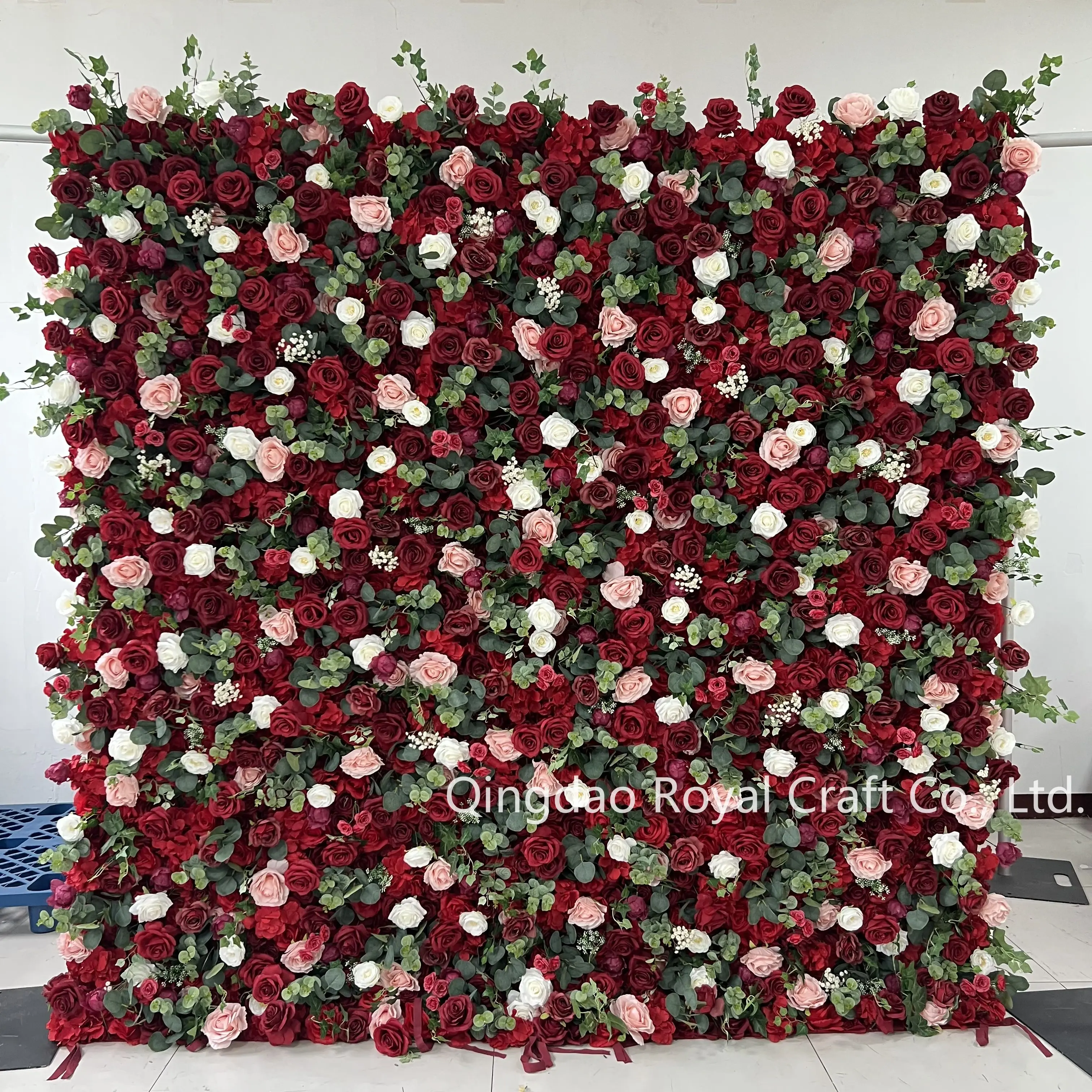 Wedding Wholesale Silk Flower New Design Pink Stereo 5d Activity Flower Wall Artificial Flower 8*8