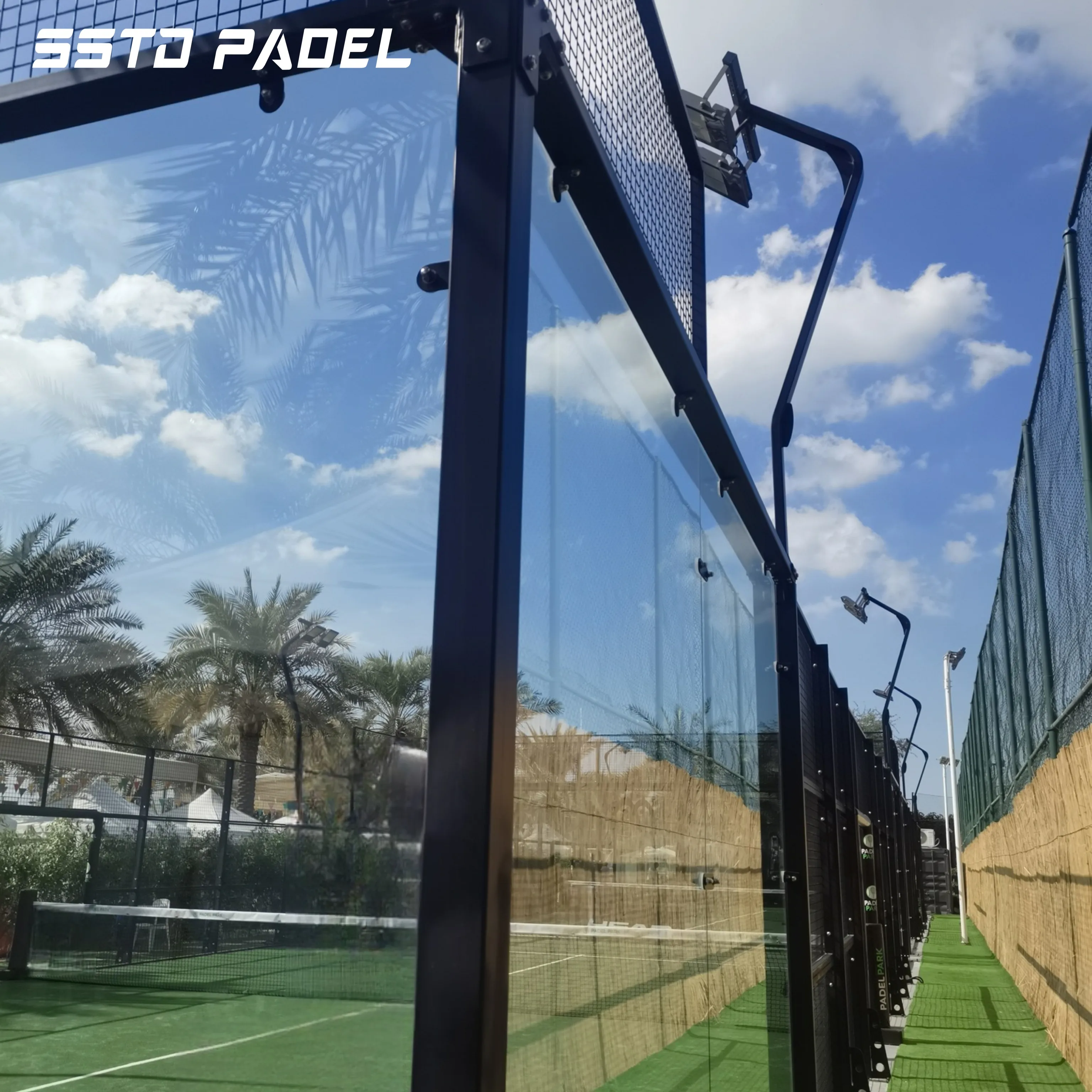 Hot Selling Panoramic Padel Court Canchas De Padel Outdoor Paddle Tennis Courts Delicate and Beautiful Surface