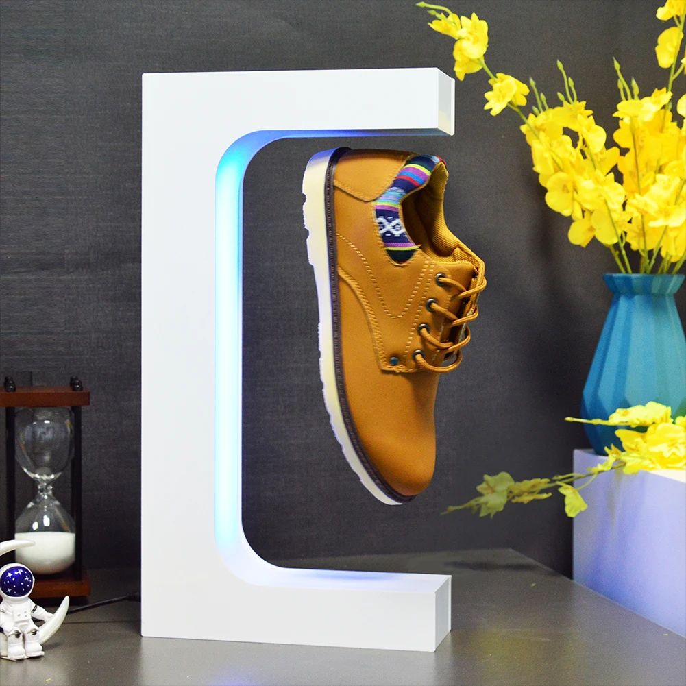 Led Lighting Rotating Device Magnetic Floating Shoe Bottle Display Stand for Decoration
