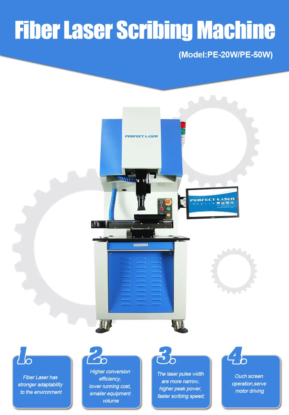 Perfect Laser Semiconductor Wafer Dicing Laser 20W Marking Fiber Laser Scribing Machine for Solar Cell