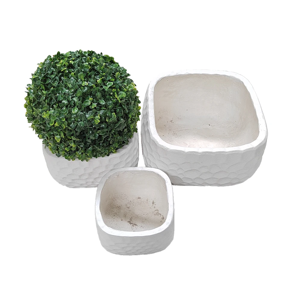 Factory new design concave and convex surface green plant decorative clay flower pot