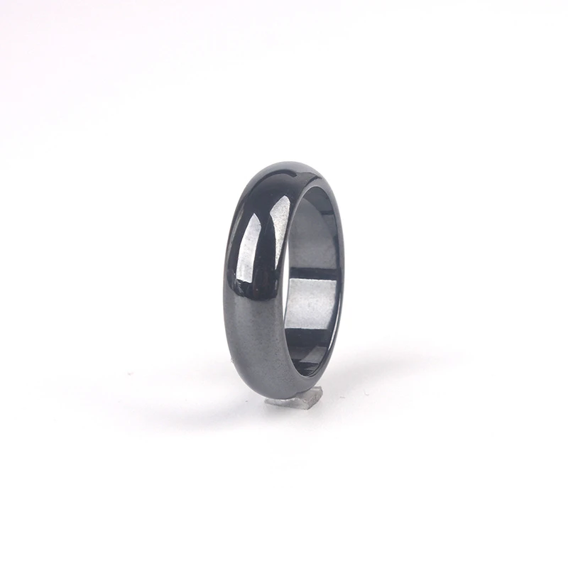 New Arrivals INS Jewelry Black 6mm Magnetic Smooth Hematite Ring For Men