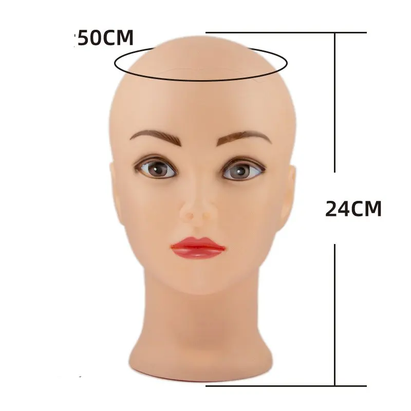 cheap Female pvc  Bald mannequin Head  Plastic Bald Doll Training Head   Mannequin Head  Female For Wig Display