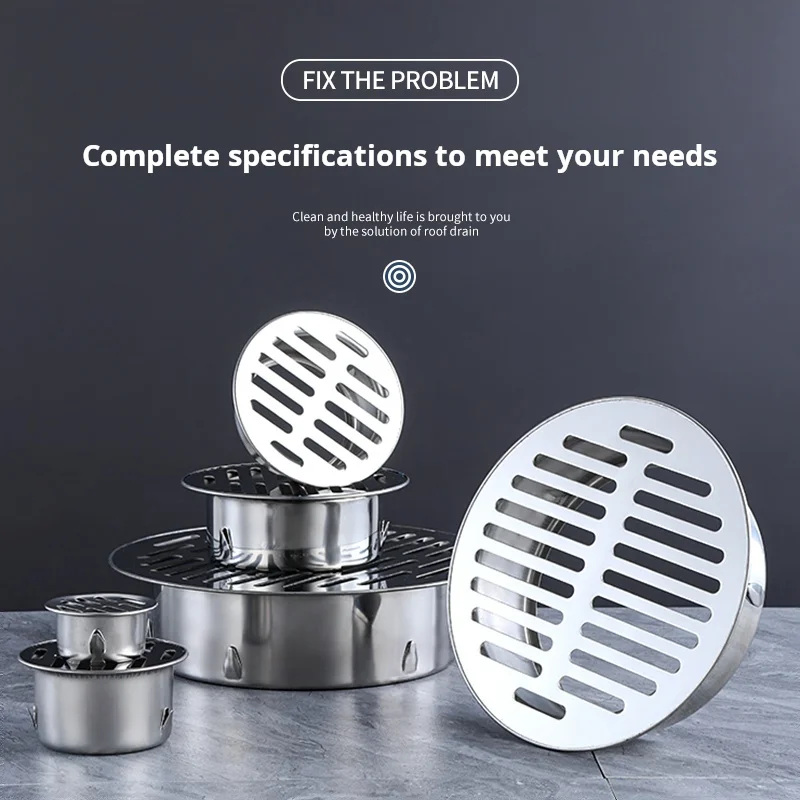 Modern 4 Inch Stainless Steel Swimming Pool Drainage Grille round Strainer Anti-Blocking Floor Drain Wholesale Product