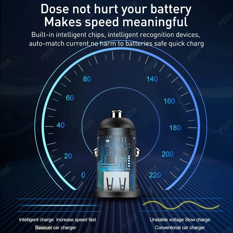 EONLINE 25W USB Car Charger Quick Charge QC 4.0 3.0 FCP SCP AFC USB PD Fast Charging Car Phone Charger For Huawei Xiaomi iPhone