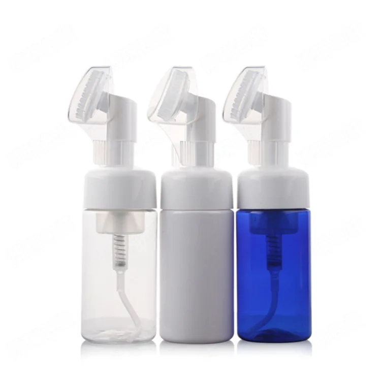 PCR 3oz 4oz 5 oz 6 7 8oz Wholesale Foaming cleanser Bottle with Face Cleaning Silicone facial foam Brush