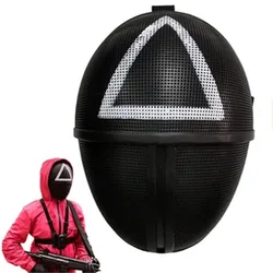 Korean Tv Series Teleplay Triangle Red Man Cosplay Props Party Disguise Plastic Halloween Game Party Face Masks