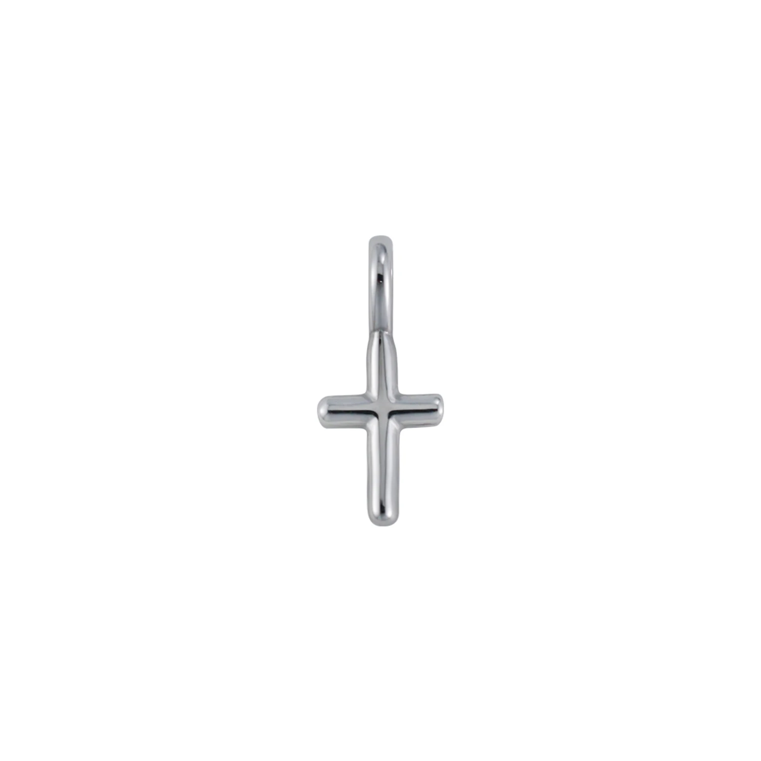 Wholesale DIY Jewelry Women Small Charms Stainless Steel Cross Pendant High Polished Religious Christian Silver Plated Pendant