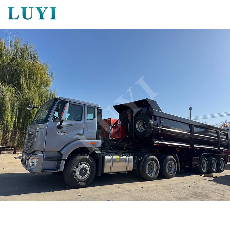 Heavy Duty Delivery Dumper Truck Semi-Trailer 40 Cubic Meter 3/4 Axle U-Shape Hydraulic Rear Dump Tipper Truck Semi Trailer