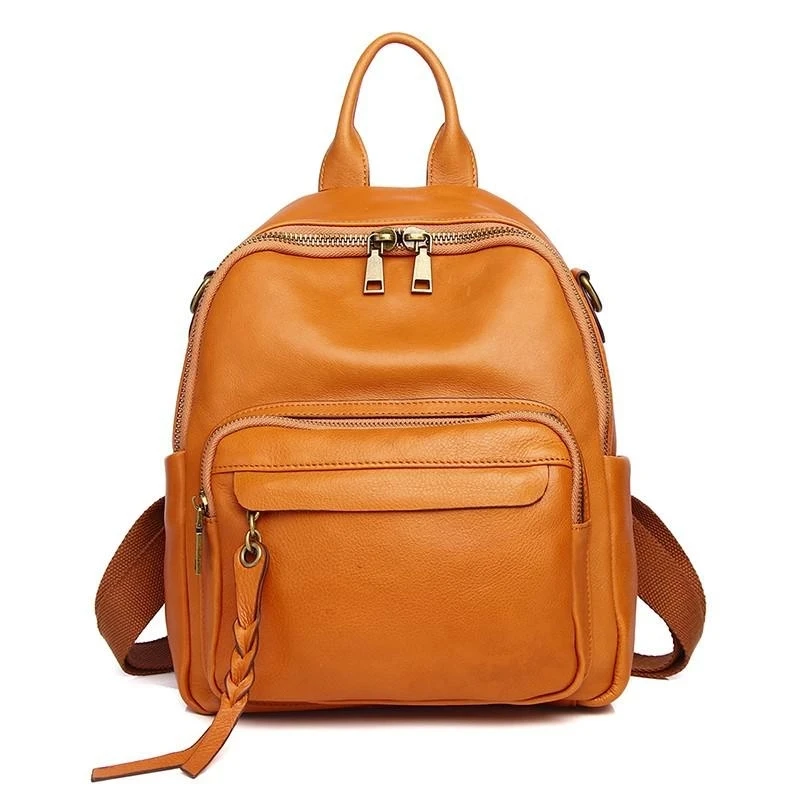 Luxury Genuine Leather Women Backpack Vintage Style Lady Travel Shoulders and Backpack Girl School Bag Female Leather backpack