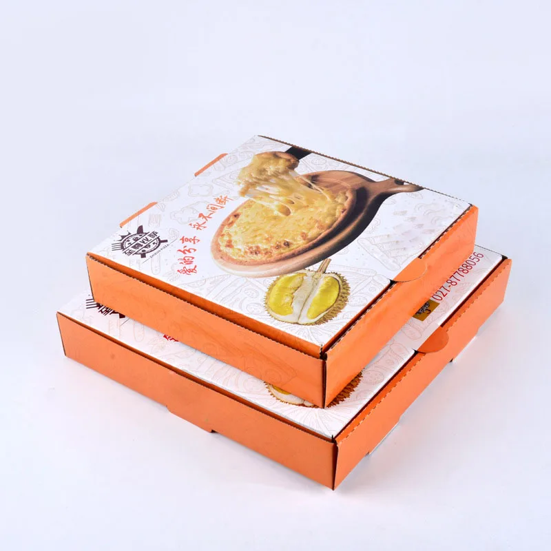 Gloss Lamination Custom Printed Italian Kraft 12-Inch Rectangle Pizza Boxes Recyclable Food Packaging Gold Foil Embossing