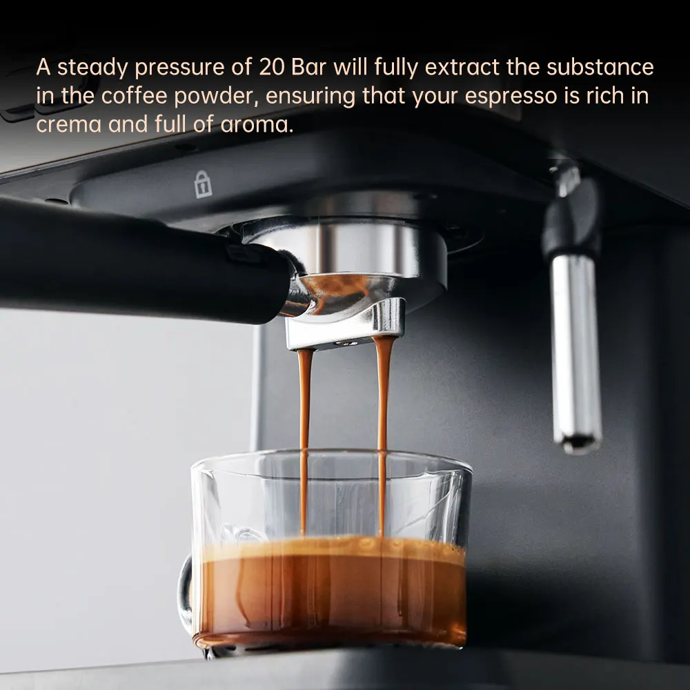 Italian Espresso Coffee Maker Machine 1500ML Steam Coffee Making Machine 20 Bar 1050W Frothing Cappuccino Coffee Maker