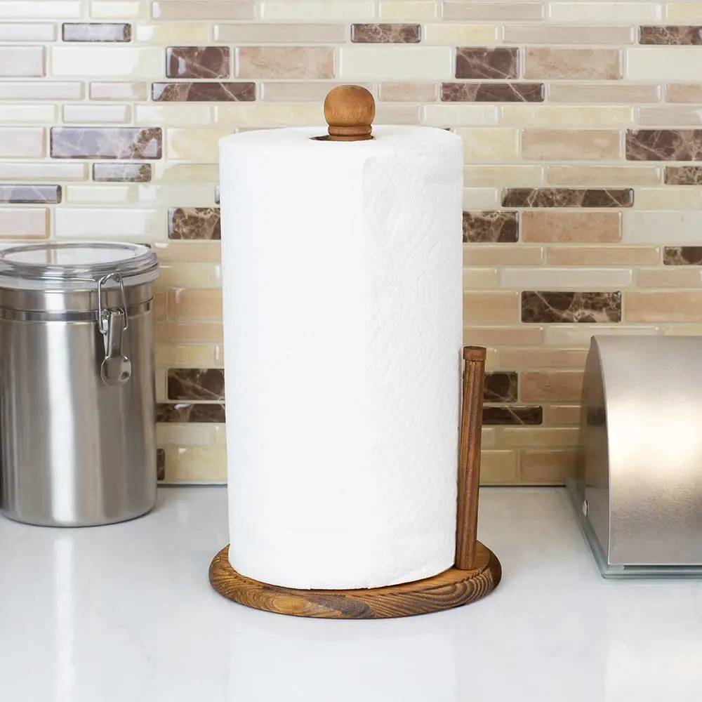 Pine Countertop Paper Towel Holder Rustic Kitchen Paper Towels Holder