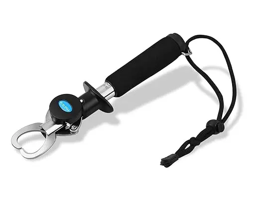 Fish Grip Holder with Scale Stainless Steel Fishing Gripper Fish Lip Grabber Saltwater Fishing Controller