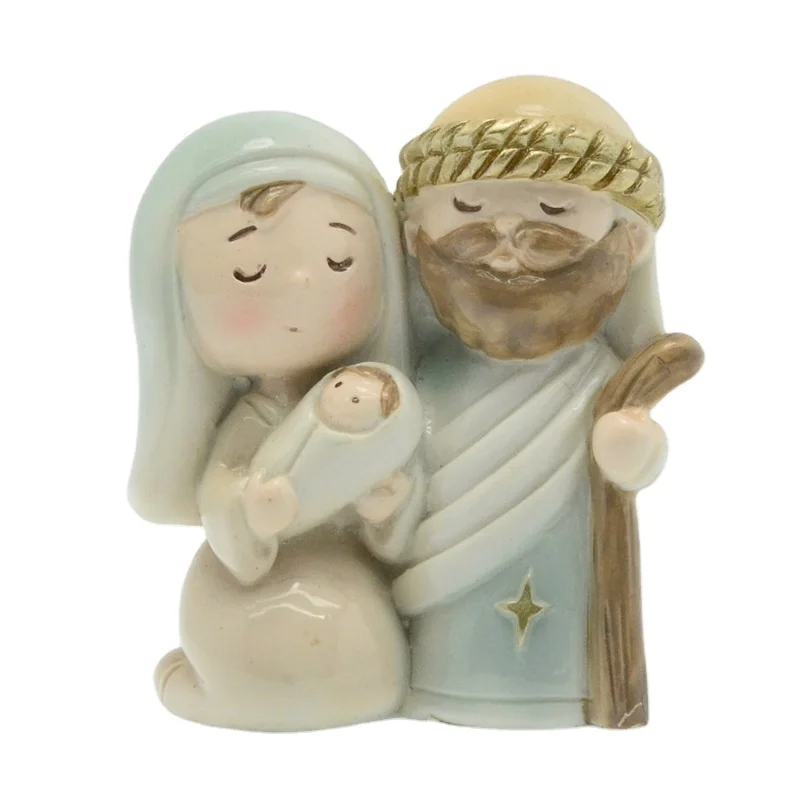 Polyresin Resin Figurine with Donkey Stone Figurine Christmas Holy Family Cartoon Holiday Decoration & Gift Animal Nautical T/t
