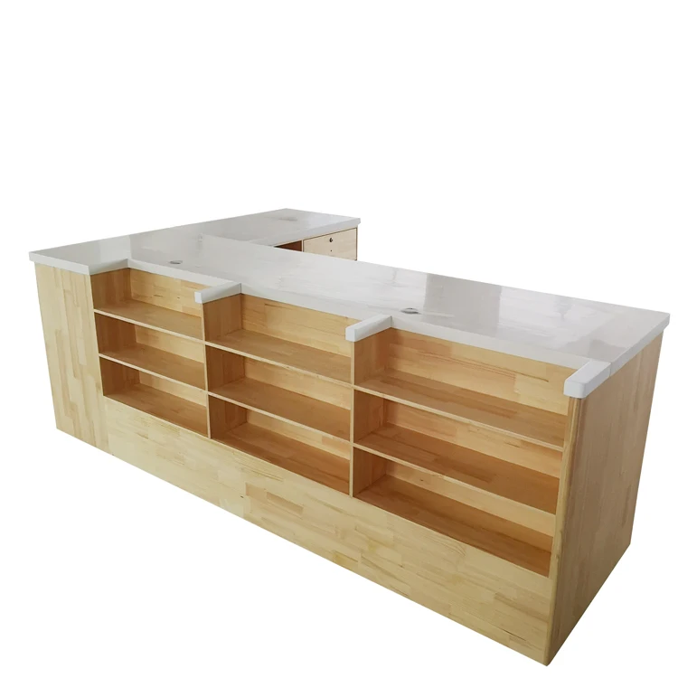 Wood Shop Table Desk Display Store Wooden Checkout Counter Design