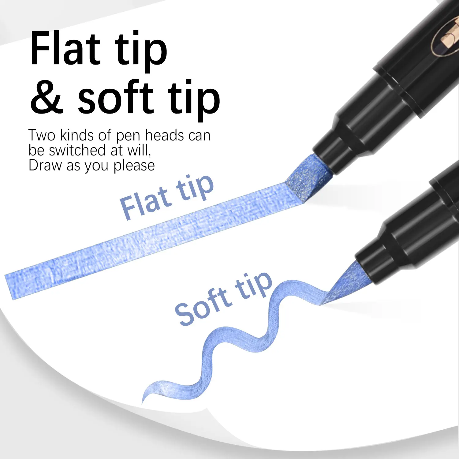 36 Colors Metallic Markers Pens Art Paint Marker Making Metallic Color Pen for Gift Brush and Flat Tips Metal DIY Drawing