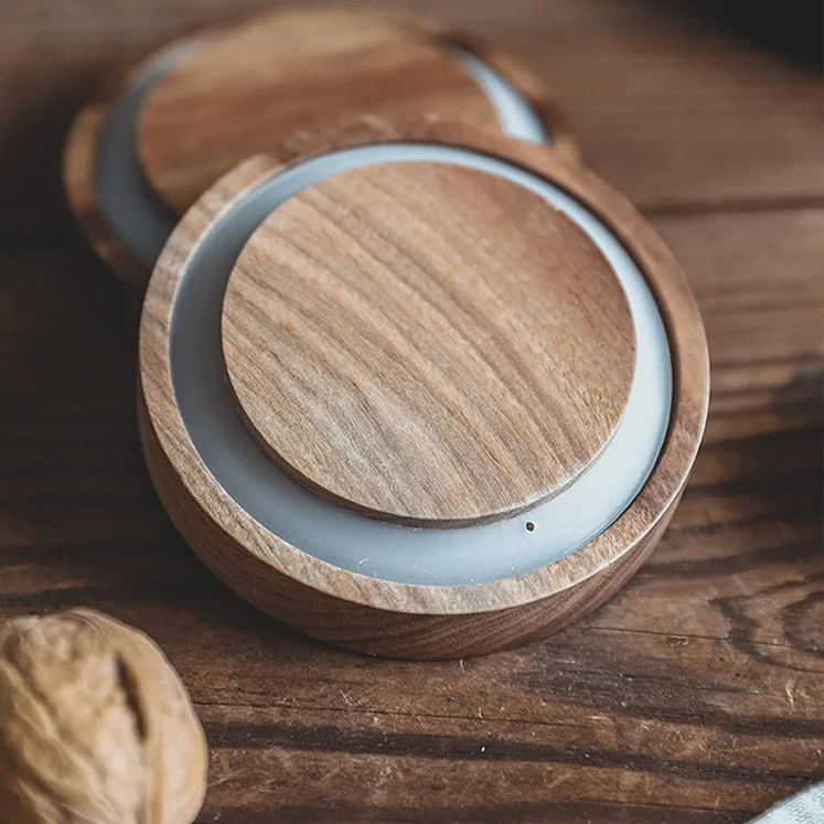 Круглая банка из боросиликатного стекла IKOO с крышкой акации для хранения продуктов