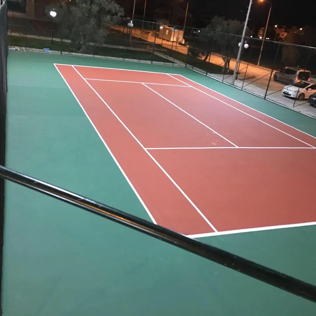 Outdoor silicon pu rubber running track for badminton court tennis courts