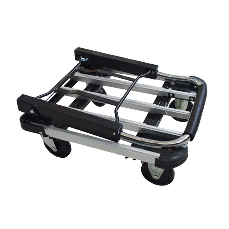 Warehouse portable carrying goods hand pushing mobile small truck flat warehouse trolley