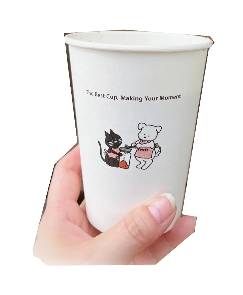 Wholesale Printing 8oz 12oz 16oz Single Wall Disposable Paper Cups Customized Hot Coffee Paper Cup With Lid