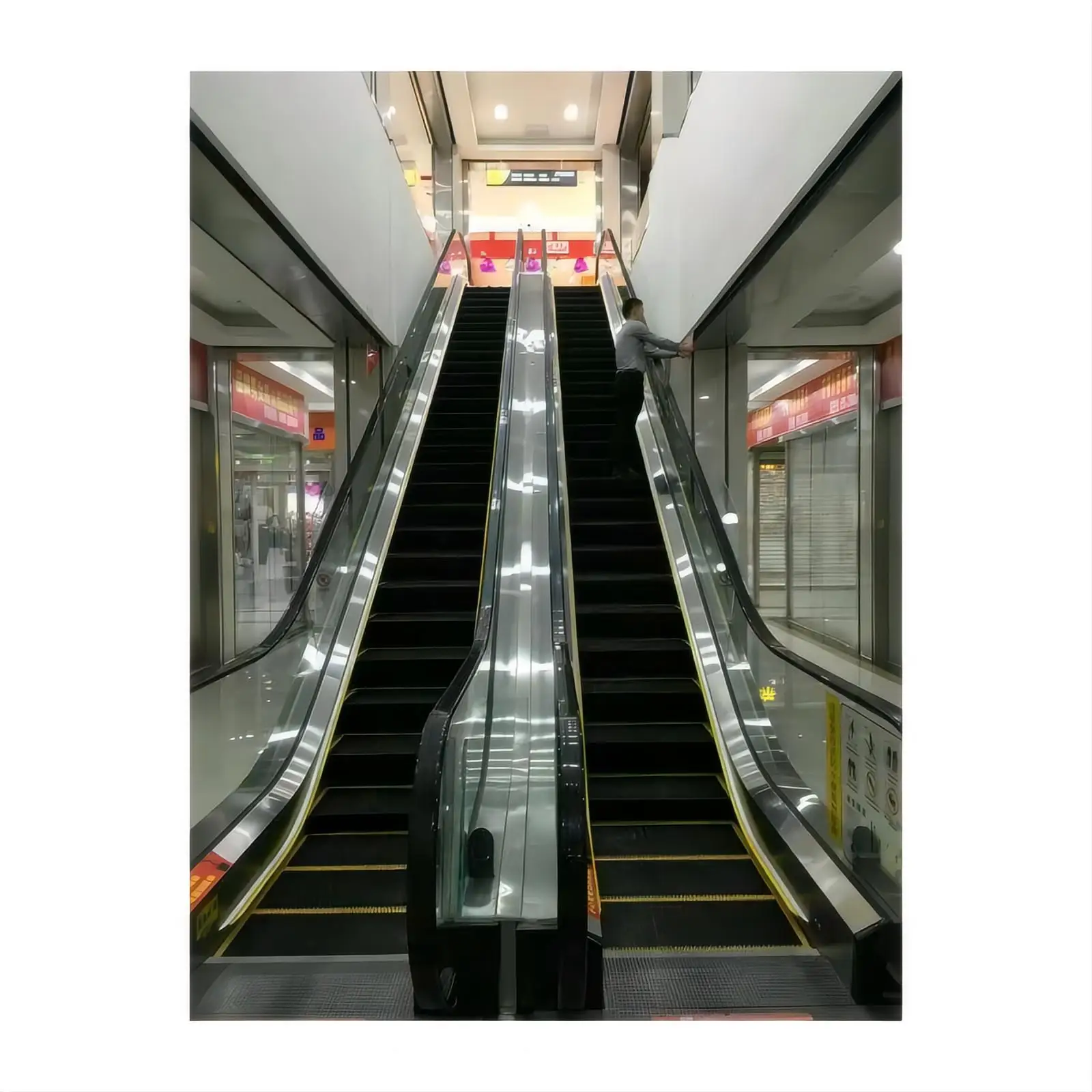 Gots VVVF Glass Electric Automatic Escalator residential escalator for Airport Shopping Mall