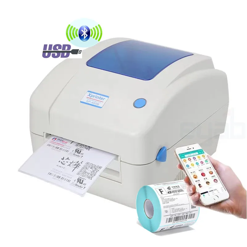 4 inch logistics express single professional printing desktop printer 100*150 mm label thermal barcode printer XP-490B