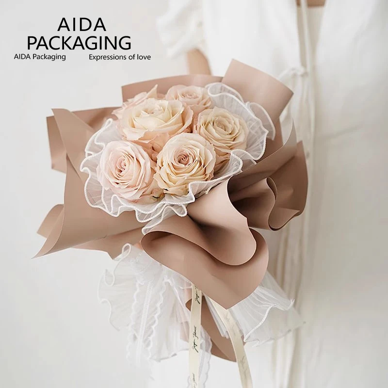 AIDA korean Wave Yarn Korean Flower wrapping mesh paper For Florists bouquet Packing