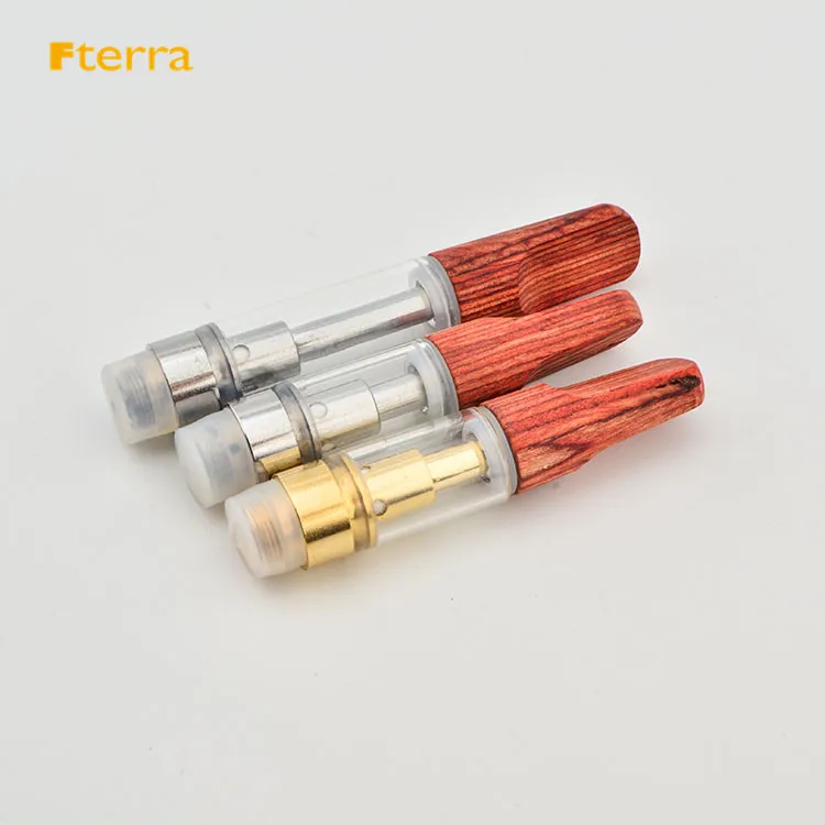 Hot Selling Wood Tip .5 ml Vape Cartridge 510 Thread Cbd Ceramic 1.0ml wooden tip Cartridge