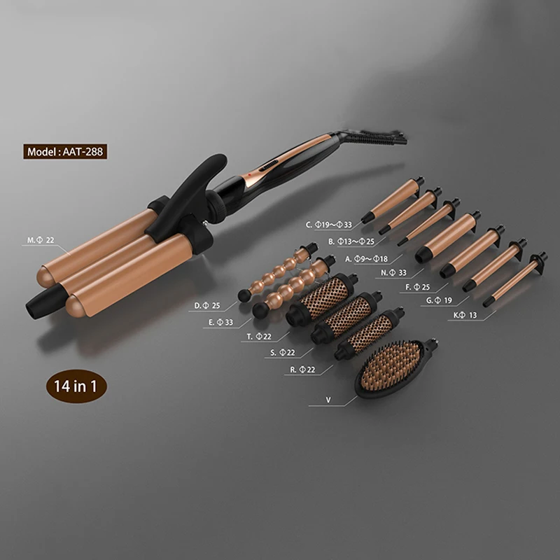 Curling Hair Crimping Iron Triple Barrel Hair Stryler Hair Curling  Kit Set Wand Curl Irons Tongs Wands