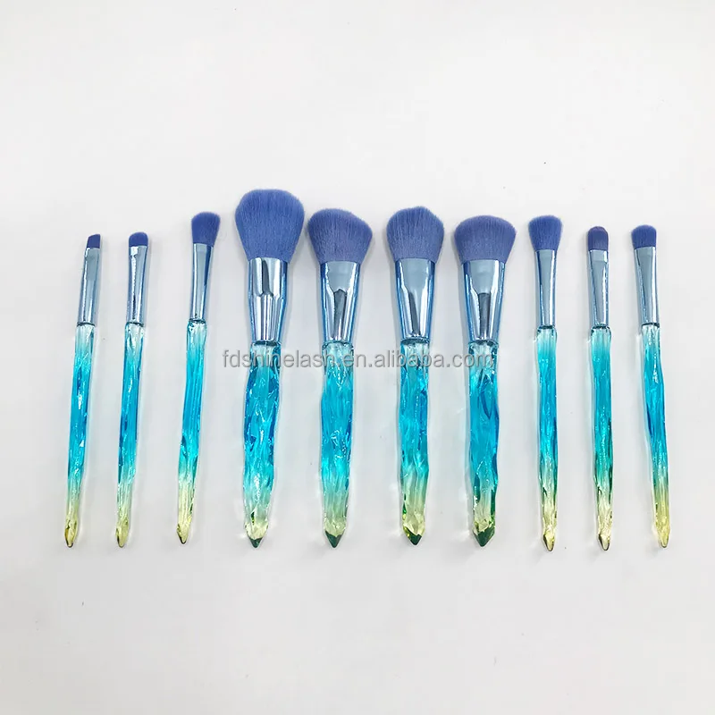 Diamond Make Up Brushes Set Up Brushes 10pcs professional private label matte golden makeup brush set