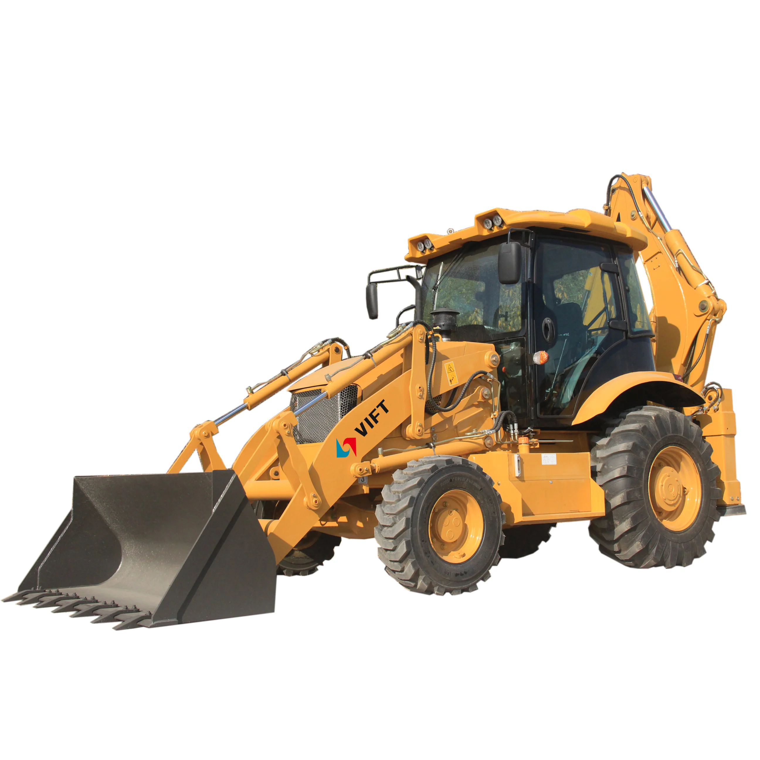 China VIFT Brand Design Mini 1 2 2.5 Ton Diesel Backhoe Wheel Loader Hydraulic Extendable Arm Digger Excavator Bucket Customized
