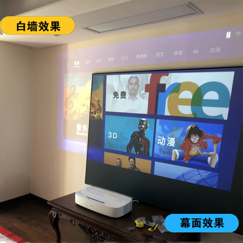 4K alr 120 Inch short throw projector fixed frame screen ambient light rejecting movie screen ready to ship
