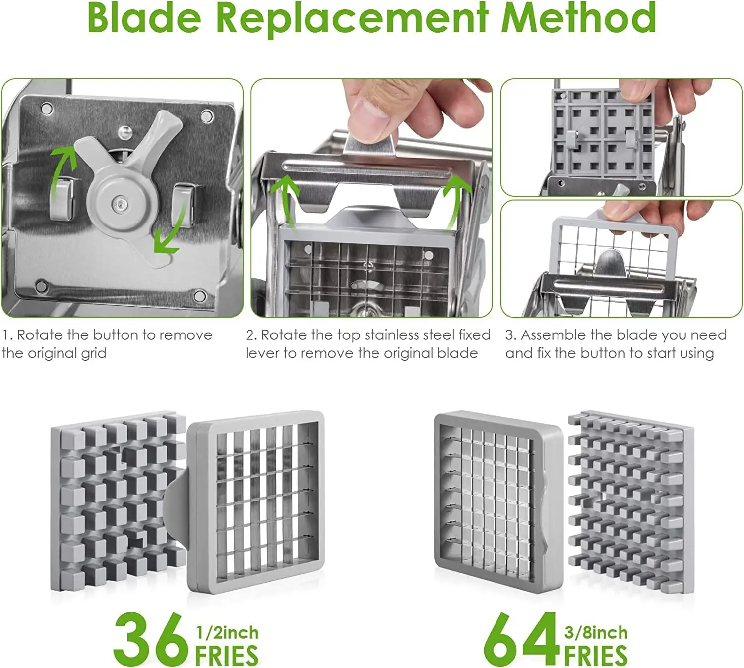 Sturdy Kitchen Gadgets Stainless Steel Vegetable Fruit Chips Slicer Manual Potato Cutter French Fries Cutter