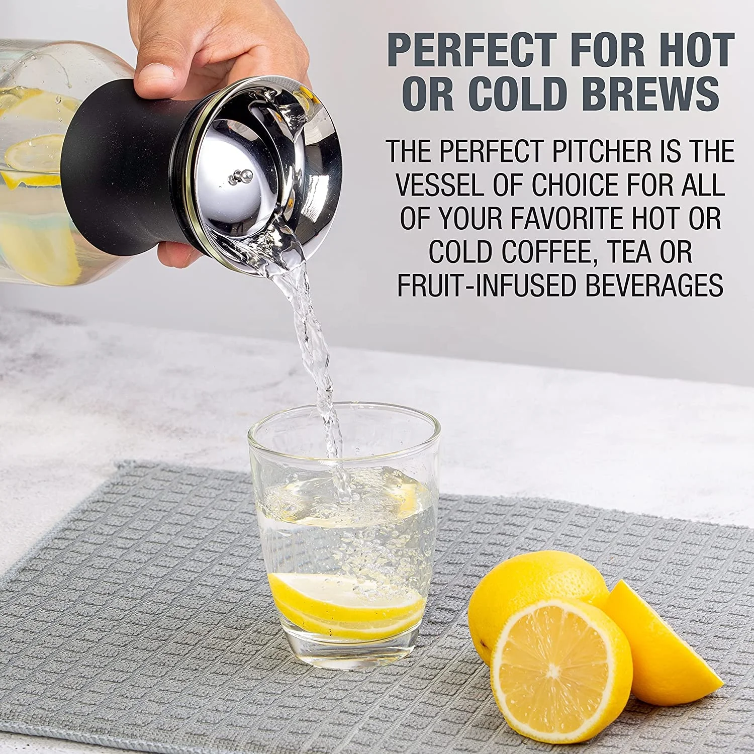 2022 New products large cold brew coffee maker hot water glass pitcher iced  coffee maker with lid