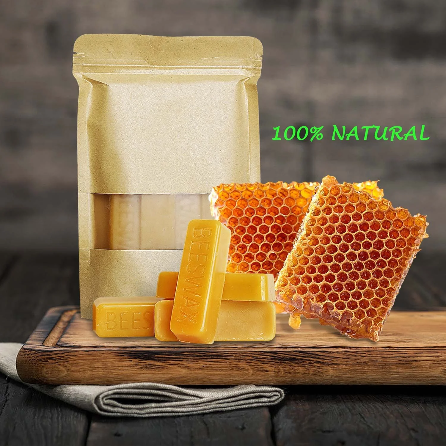 Beeswax Block - Premium Cosmetic Grade - Pure Beeswax Bars - 1 Pound - Triple Filtered Easy Melt Bees Wax Sticks