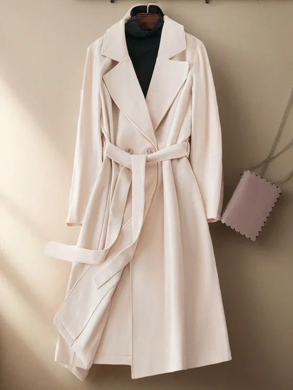 Customizable Breathable Winter Western Style Long Red Womens Woolen Coat With Hat And Belt Women Wool Coat