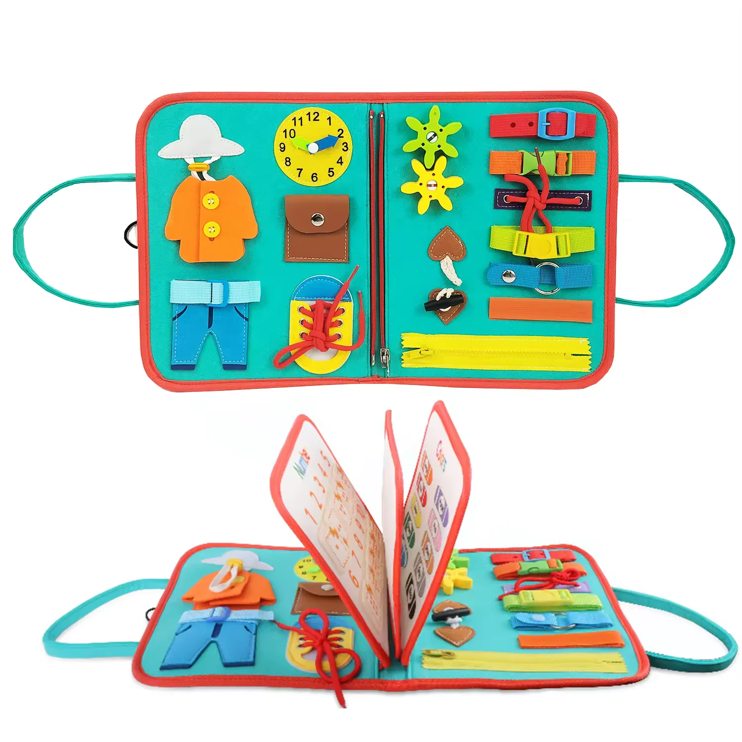 New Bag Design Activity Busy Board Book Kids Learning Educational Felt Toy Montessori Toys Sensory Foldable Felt Busy Board