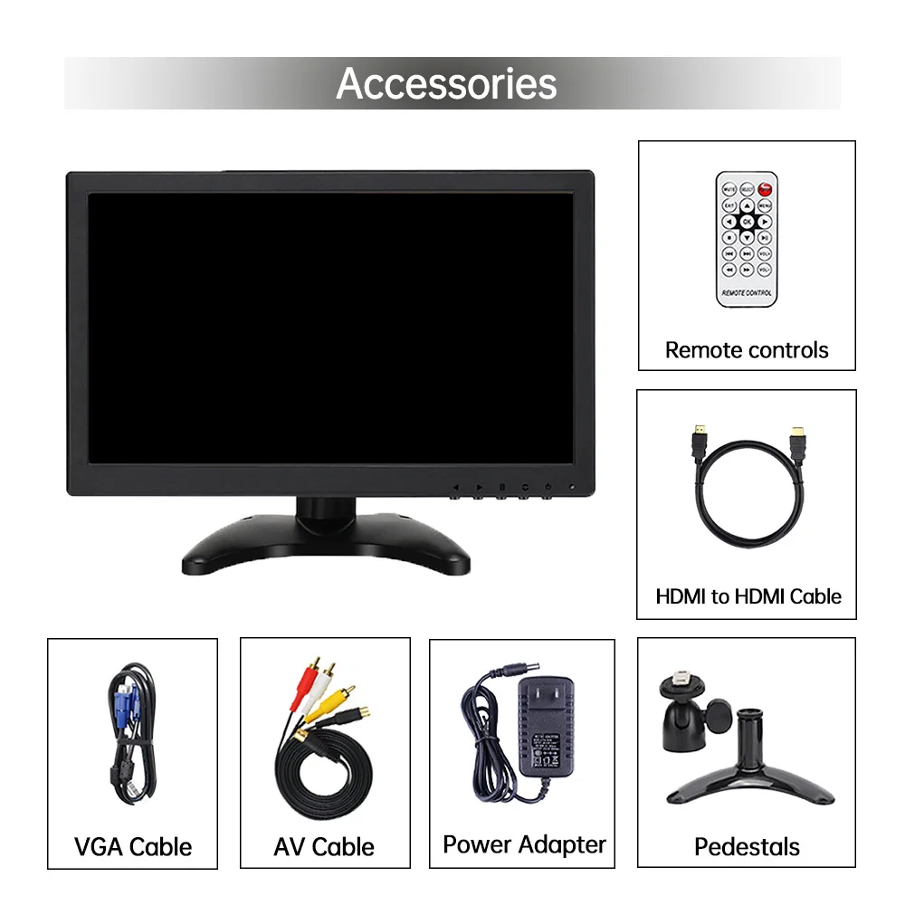 13.3 Inch HD LCD Color Monitor For Car Rear View Cameras New Desktop Speaker Reverse Aid LED Display Alarm Backup Car Rear View