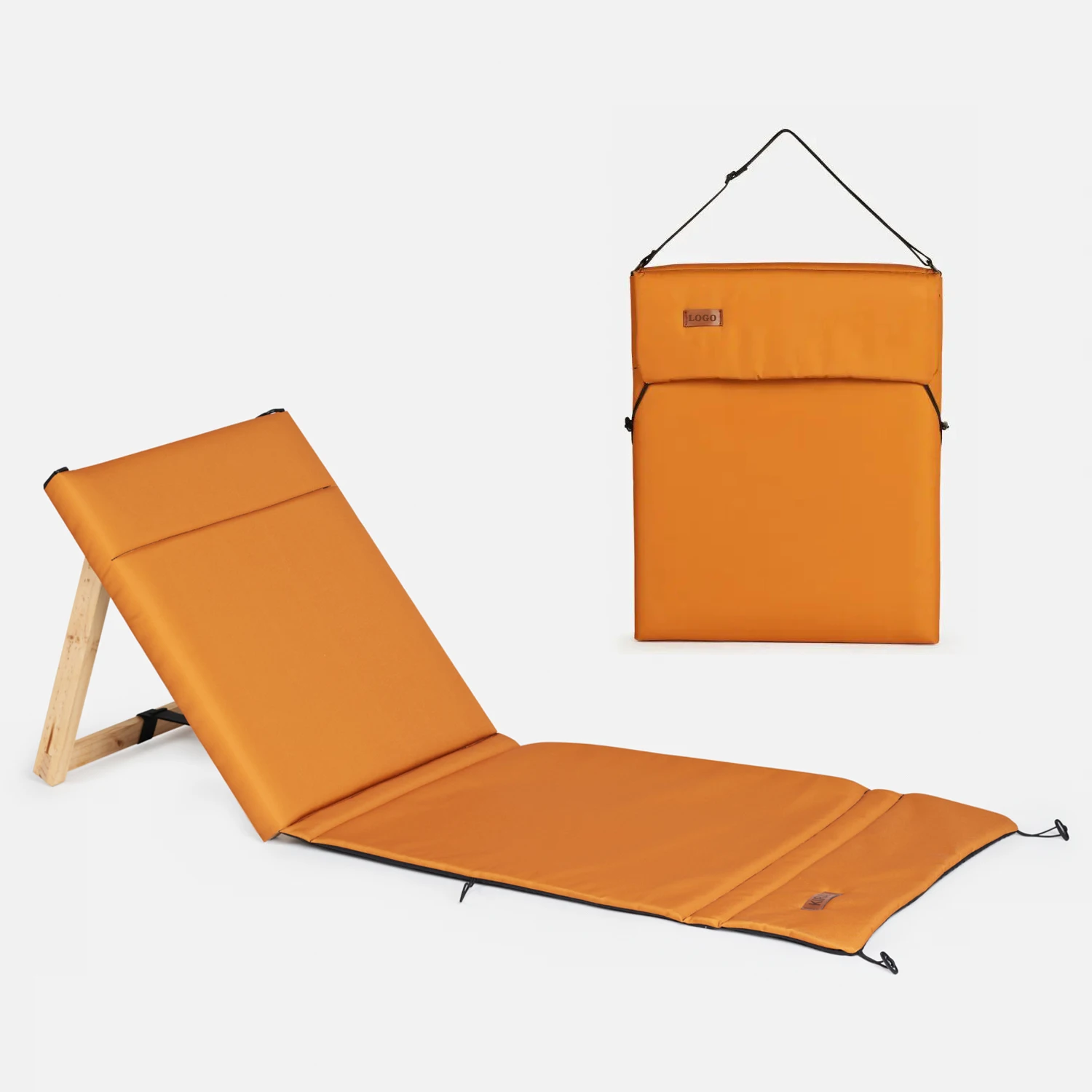 Custom New Design Adjustable Backrest Low Reclining Sun Lounge Wooden Frame Sand Less Waterproof Folding Picnic Beach Mat Chairs