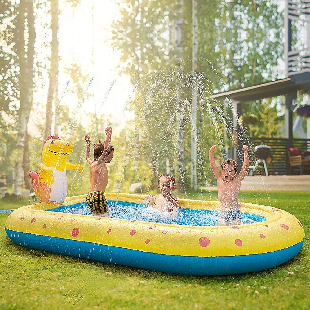 2021 New Style Safe and Durable 3 in 1 Dinosaur Inflatable Sprinkler Pool for Kids