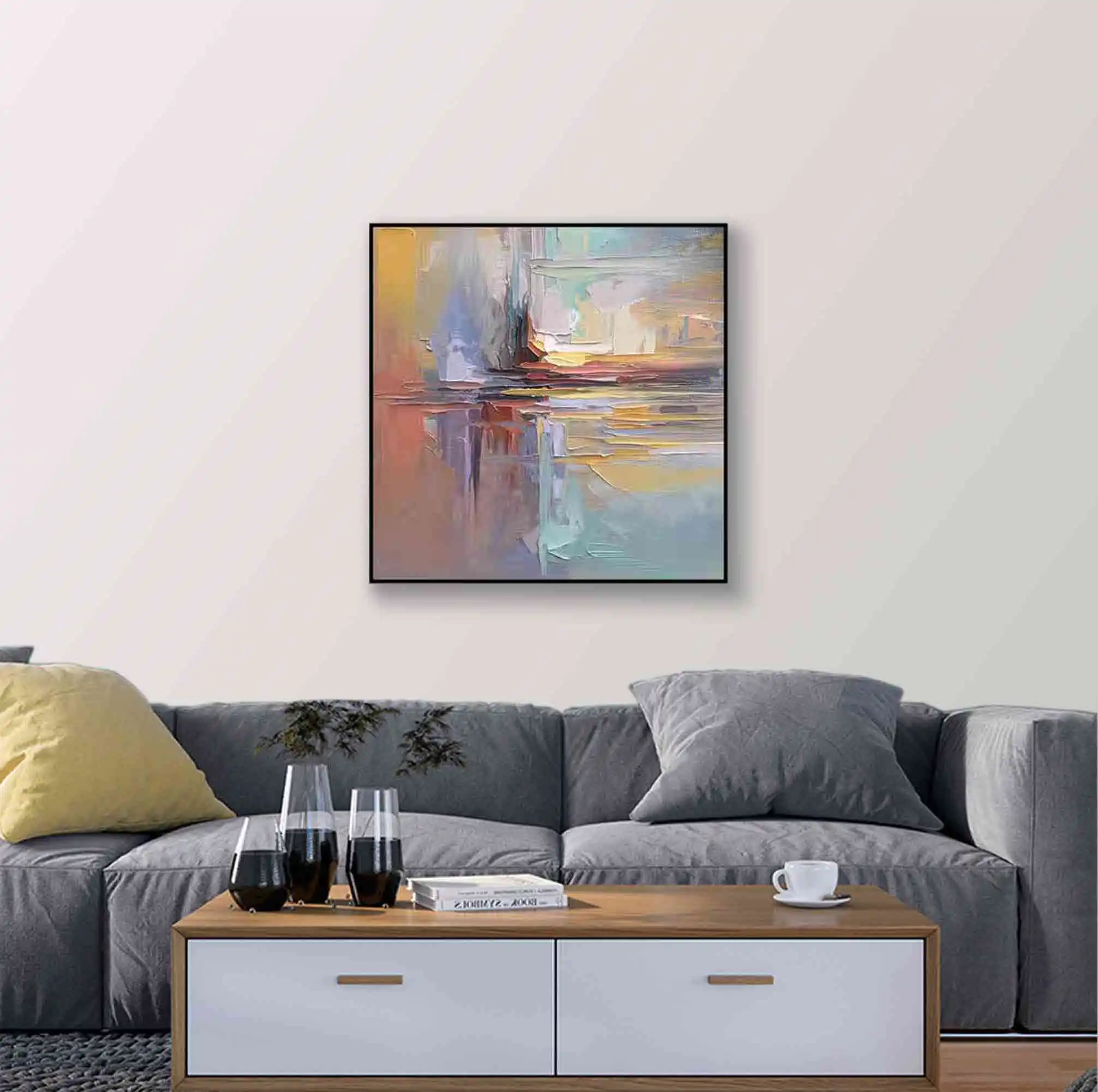 100% hand made abstract oil painting canvas in Shenzhen wall art picture abstract canvas oil painting