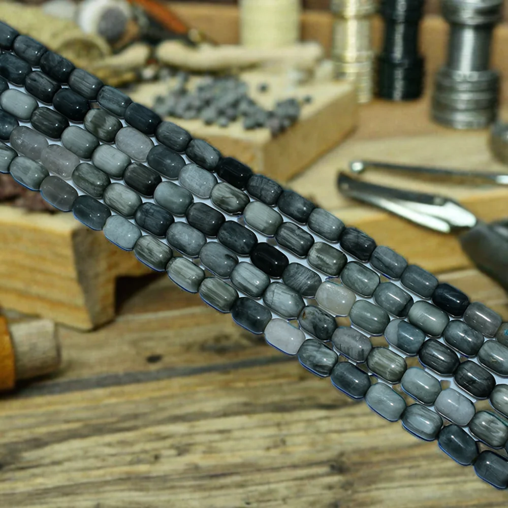 Wholesale 6*9mm Eagle Eye Tube Beads Natural Gemstones for DIY Jewelry Making