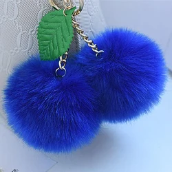 High quality fluffy rabbit fur pom poms for bag charms